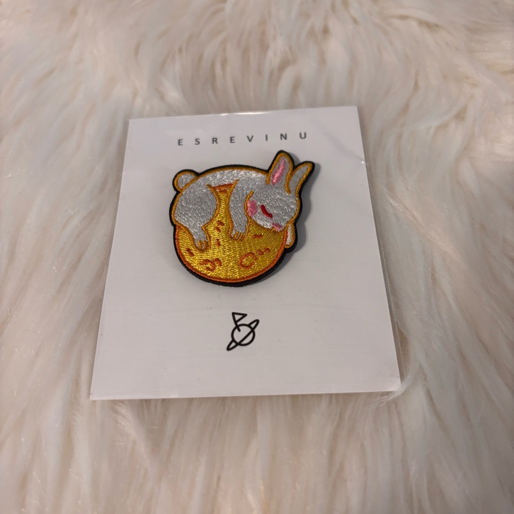 New Embroidered Sleeping Bunny Pin